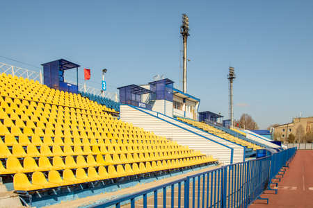 Stadium, plastic seats, stadium infrastructure.の写真素材