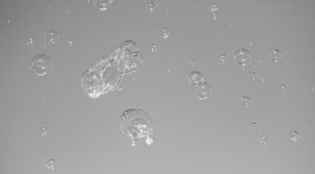 Soap bubbles against the sky.の写真素材