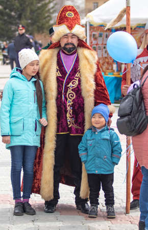 Petropavlovsk, Kazakhstan - May 1, 2019: Songs and dances in the national costumes of the peoples of Kazakhstan. May 1 in Kazakhstan is the Day of Unity of the People.のeditorial素材