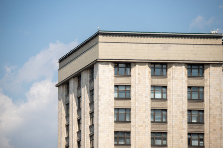 Multi-storey modern architecture of a residential building.の写真素材