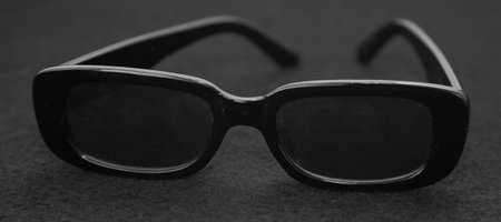 Sunglasses on a black background.の写真素材