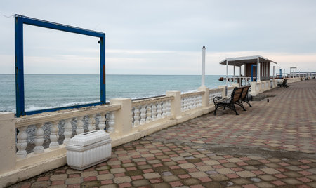 View of the sea from the promenade in Odessa, Ukraine