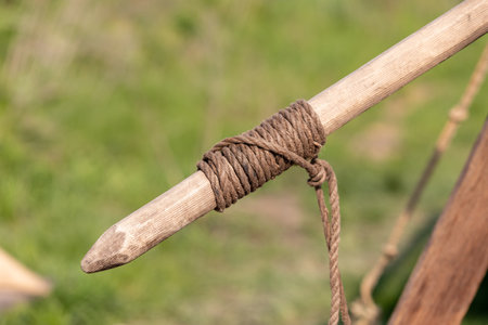 triangular roof of a house against the skyの写真素材