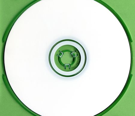 White CD in green caseの写真素材
