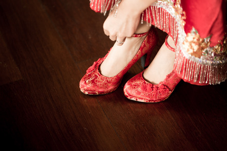 wedding chinese shoesの写真素材