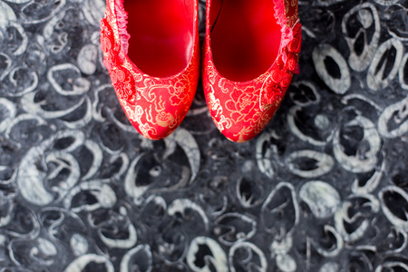 wedding chinese shoesの写真素材