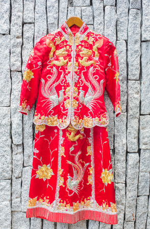 wedding chinese dressの写真素材