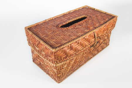 Tissue box of rattan basketryの写真素材