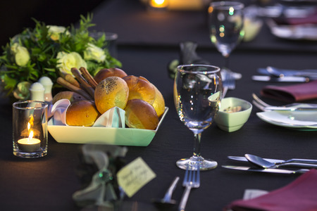 Table setting for an wedding reception