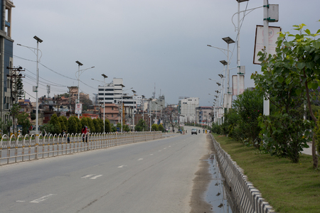 14 March 2017 : empty roads in Kathmandu on election day in Nepalのeditorial素材