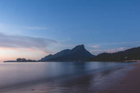 Mount Santubong from Pasir Pandak Kuching, Sarawak, Malaysiaの写真素材