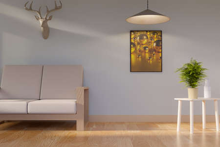 3D Rendering of Living Room interior