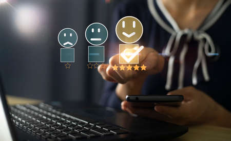 Rating to service experience on online application for Customer.の写真素材