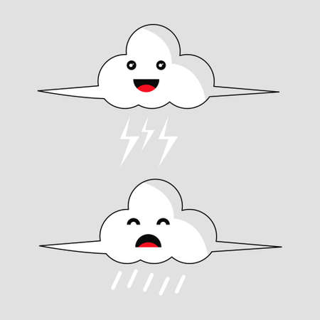 Illustration cloud with cute expressionのイラスト素材