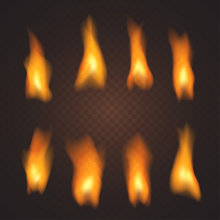 Set of realistic transparent fire effects, in vectorのイラスト素材