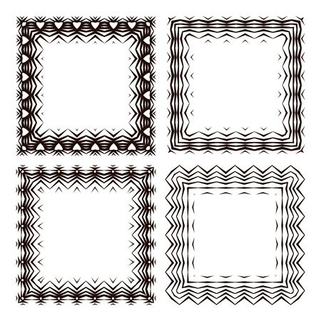 Set of striped frames (one with hearts), in vectorのイラスト素材