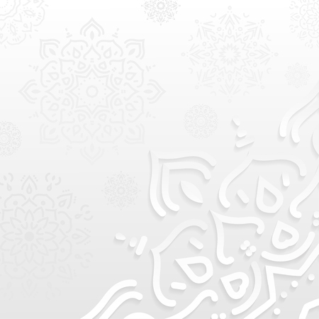 White arabic abstract background with paper cut texture, 3d with shadows, in vectorのイラスト素材