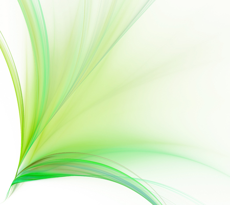 Abstract white background. Colorful explosion of fresh green stripes. A bunch of grass. Floral green and yellow pattern. Fractal texture.の写真素材
