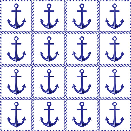  		
Anchor and rope seamless pattern. Vector illustration.のイラスト素材
