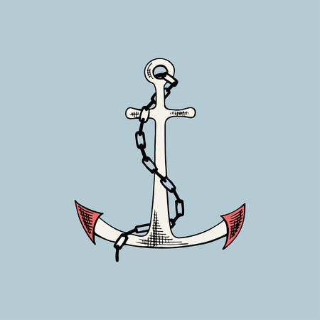 Anchor sketch. Hand drawn vector illustration.