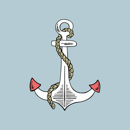 Anchor sketch. Hand drawn vector illustration.のイラスト素材