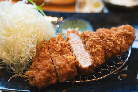 Japanese deep fried pork cutlet (tonkatsu) - japanese food styleの写真素材