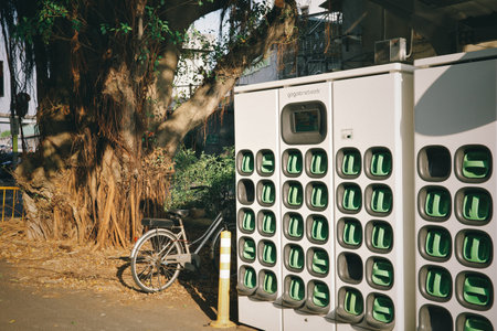 Public vending machine in Bangkok, Thailand.の写真素材