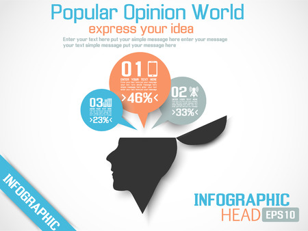 INFOGRAPHIC HEAD NEW STYLE MODERN BLUEのイラスト素材