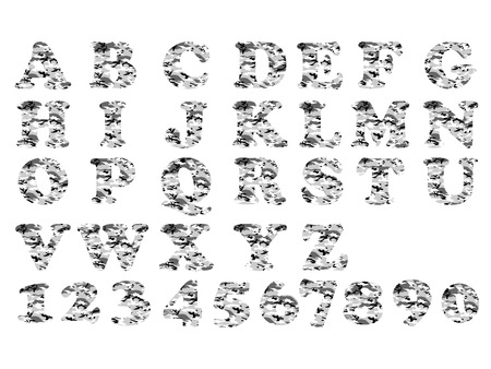 ALPHABET MILITARY GREYのイラスト素材