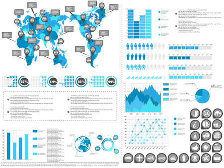 INFOGRAPHIC DEMOGRAPHICS BLUE 2のイラスト素材