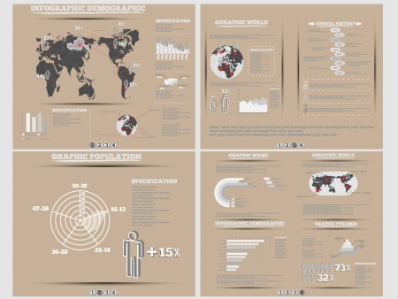 INFOGRAPHIC DEMOGRAPHICS WEBSITE BROWNのイラスト素材