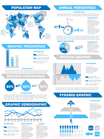 INFOGRAPHIC DEMOGRAPHIC ELEMENTS NEW BLUEのイラスト素材