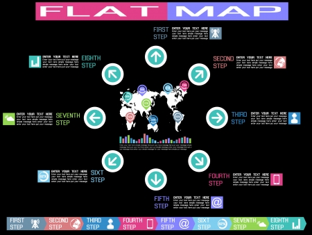 FLAT UI INFOGRAPHIMAP STYLEのイラスト素材