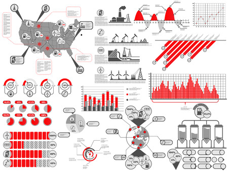 INFOGRAPHIC GASOLINE UNITED STATES AMERICAのイラスト素材