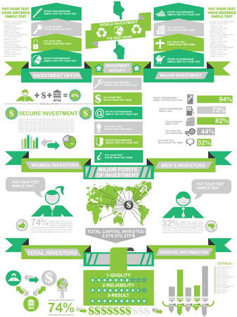 INFOGRAPHIC DEMOGRAPHICS BUSINESS GREENのイラスト素材