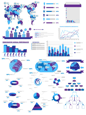 INFOGRAPHIC WEB COLLECTION PURPLEのイラスト素材