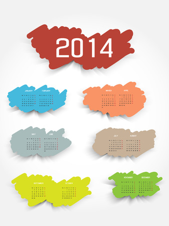 INFOGRAPHIC STAIN CALENDAR TEMPLATE INK SCRIBBLE COMICのイラスト素材