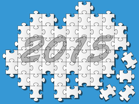 2015 PUZZLE  WHITEのイラスト素材