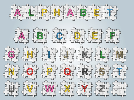 ALPHABET PUZZLEのイラスト素材