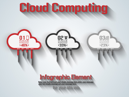 CLOUD COMPUTING FLAT STYLE REDのイラスト素材