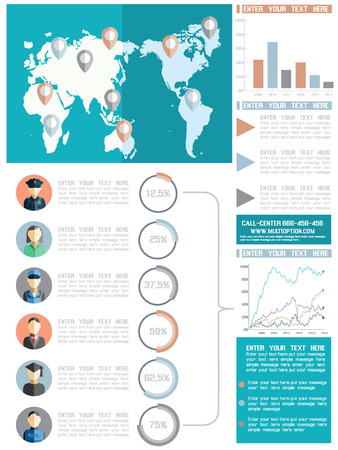 ABSTRACT BUSINESS DOCUMENTS, FLYERS, POSTERS AND PLACSRDS, FLAT, AND BUSINESS ICONSのイラスト素材