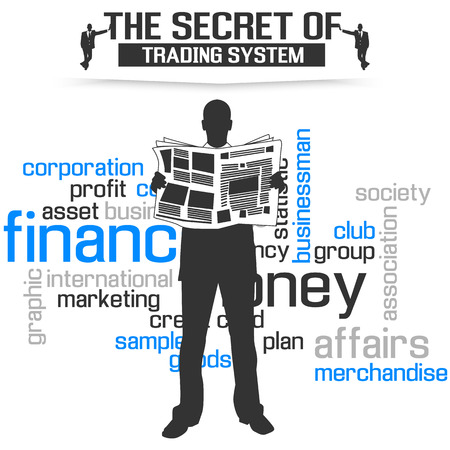 INFOGRAPHIC businessma TRADING SYSTEMのイラスト素材