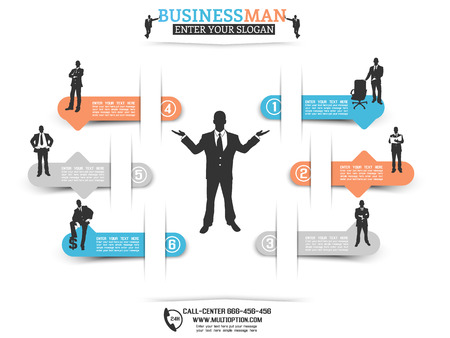 INFOGRAPHIC BUSINESSMAN OPTION WITH BLUE stikersのイラスト素材