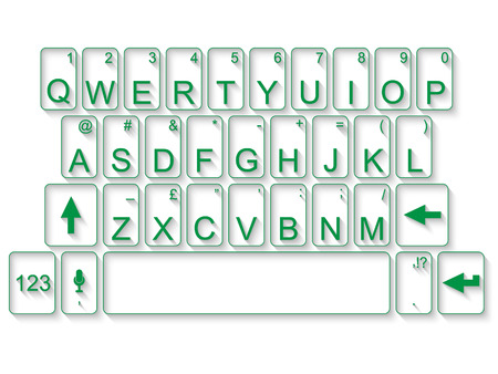 Qwerty keyboard flat greenのイラスト素材