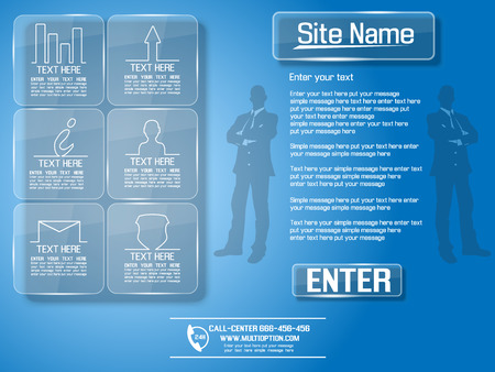 WEB PAGE INFOGRAPHIC GLASS FOR YOUR BUSINESSのイラスト素材