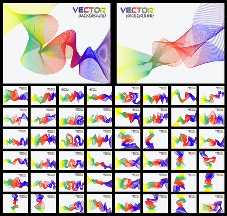 COLLECTION OF FIFTY  RAINBOWS RIBBON EFFECTのイラスト素材