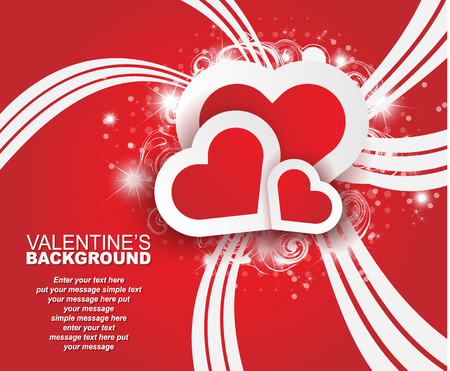 VALENTINE'S BACKGROUND HEART AND DECORATIONのイラスト素材