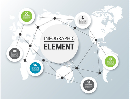 ELEMENT FOR INFOGRAPHIC CHART TEMPLATE GEOMETRIC FIGURE CIRCLE SECOND EDITIONのイラスト素材