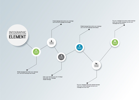 ELEMENT FOR INFOGRAPHIC CHART TEMPLATE GEOMETRIC FIGURE TIMELINE SECOND EDITIONのイラスト素材