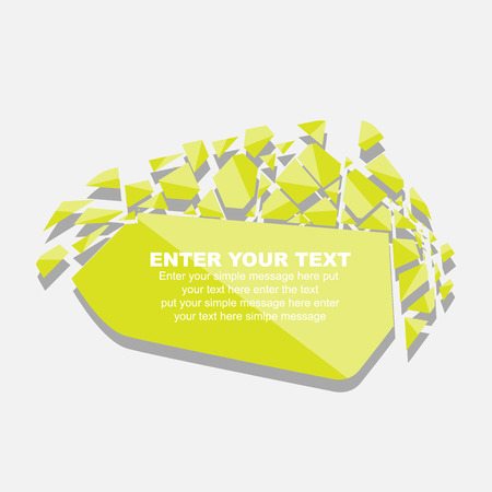 CRUSHED ELEMENTE TEMPLATE MESSAGE STICKER FOURTH EDITION YELLOWのイラスト素材